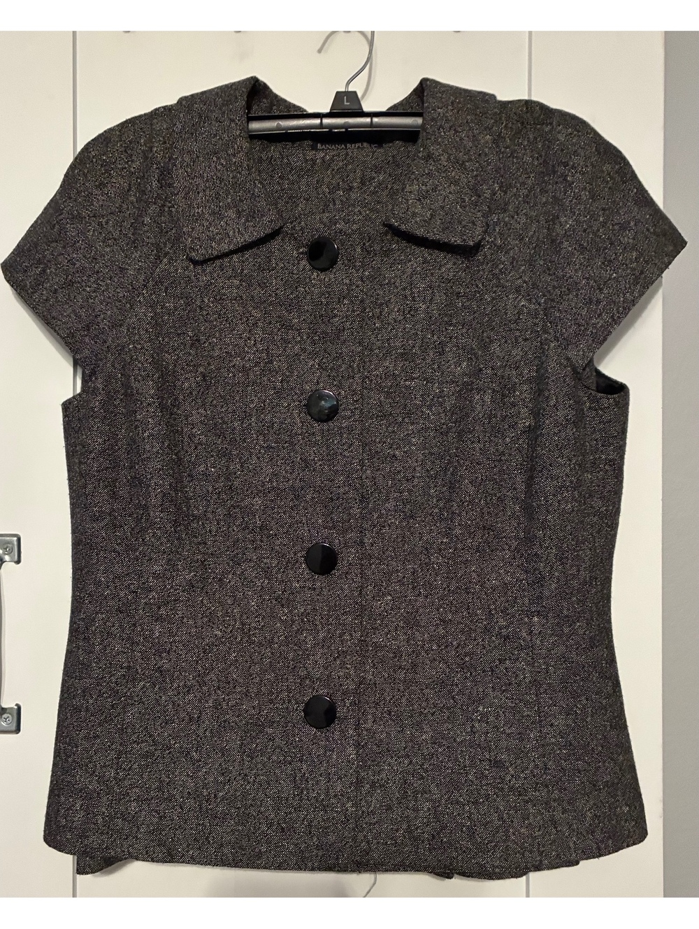 Banana Republic Suit Set: Short-Sleeve Jacket & Pencil Skirt Tweed Size 12